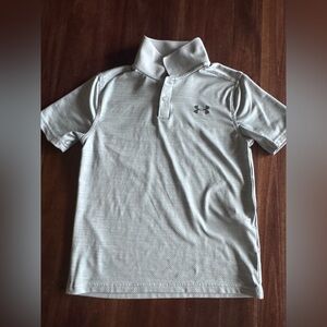 Under Armour Light Gray HeatGear Polo Youth S